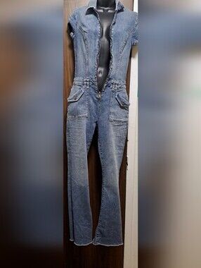 Guess Ladies Denim Short sleeve Jumpsuit - Small
